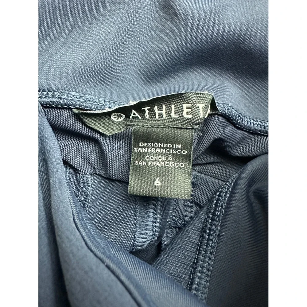 Athleta Cargo Pants Women 6 Navy Blue Headlands Hybrid Tapered Zipper Pockets